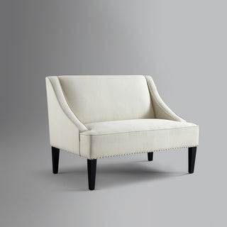 Inspired Home Aryanna Bench Upholstered, Cream White Linen