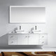 Clarissa 72" Double Bathroom Vanity Set, White, White Engineered Stone Counterto