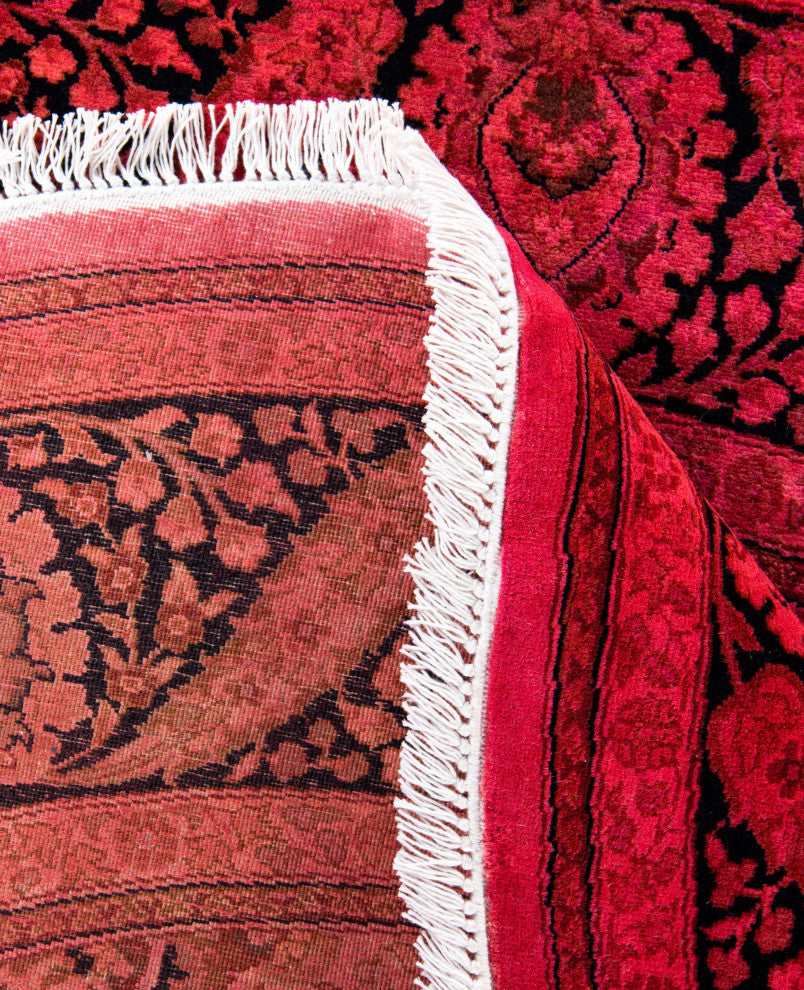 Overdyed One-of-a-Kind Hand-Knotted Area Rug Pink, 6' 1" x 6' 1"