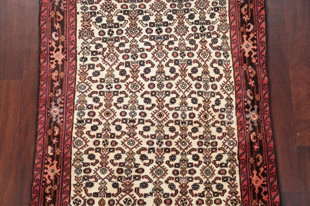 Consigned, Hand-Knotted Persian Oriental Vintage Area Rug, Beige, 4'9"X3'7"