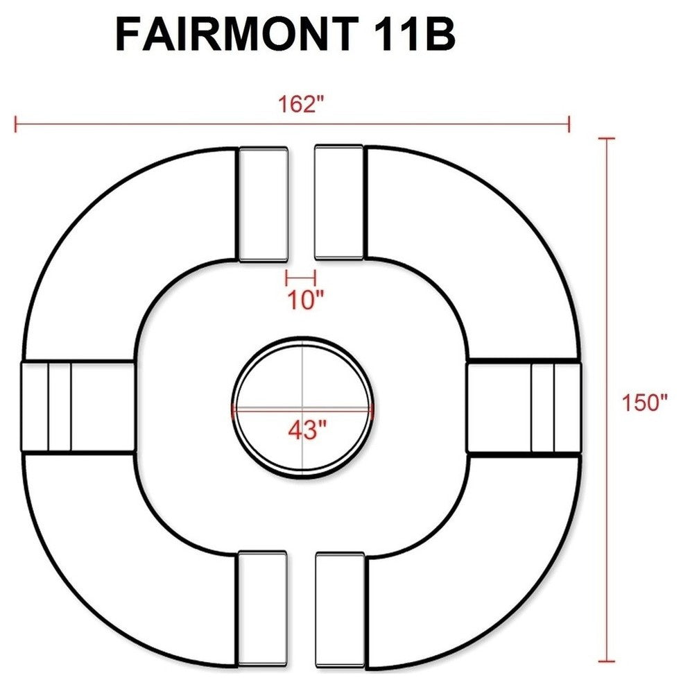 Fairmont 11 Piece Outdoor Wicker Patio Furniture Set 11b