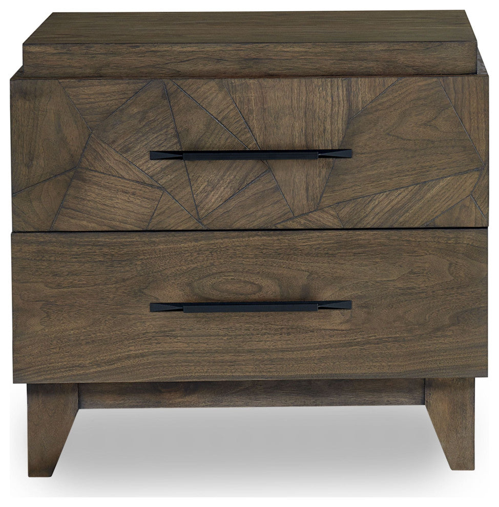 Modus Broderick Two-drawer Nightstand in Wild Oats Brown