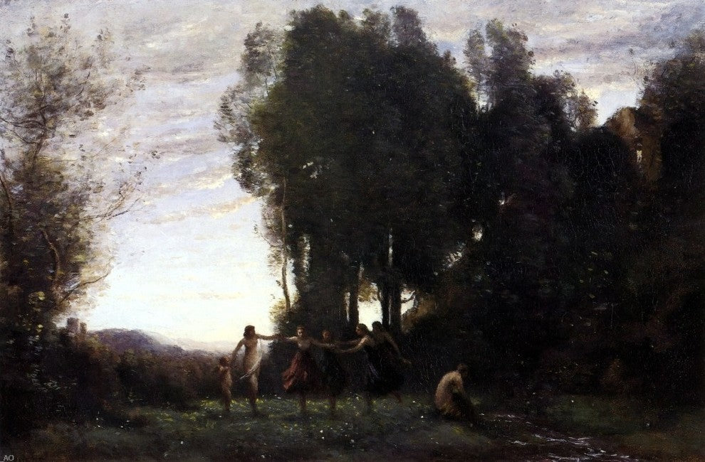 Jean-Baptiste-Camille Corot Circle of Nymphs Morning Wall Decal