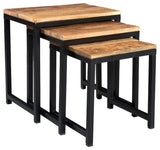 Timbergirl Industrial Wood Metal Nesting Table