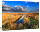 Meadow Land with Beautiful Skyscrapers, Landscape Canvas Art Print, 60"x28"