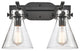 Innovations Lighting 411-2W-BK-7CL Newton Cone 2 Light 17" Bath Vanity Light