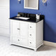 Addington Modern 36" White Left Offset Sink Vanity, Black Granite Vanity Top
