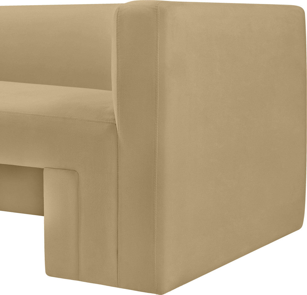 Henson Velvet Upholstered Loveseat, Camel
