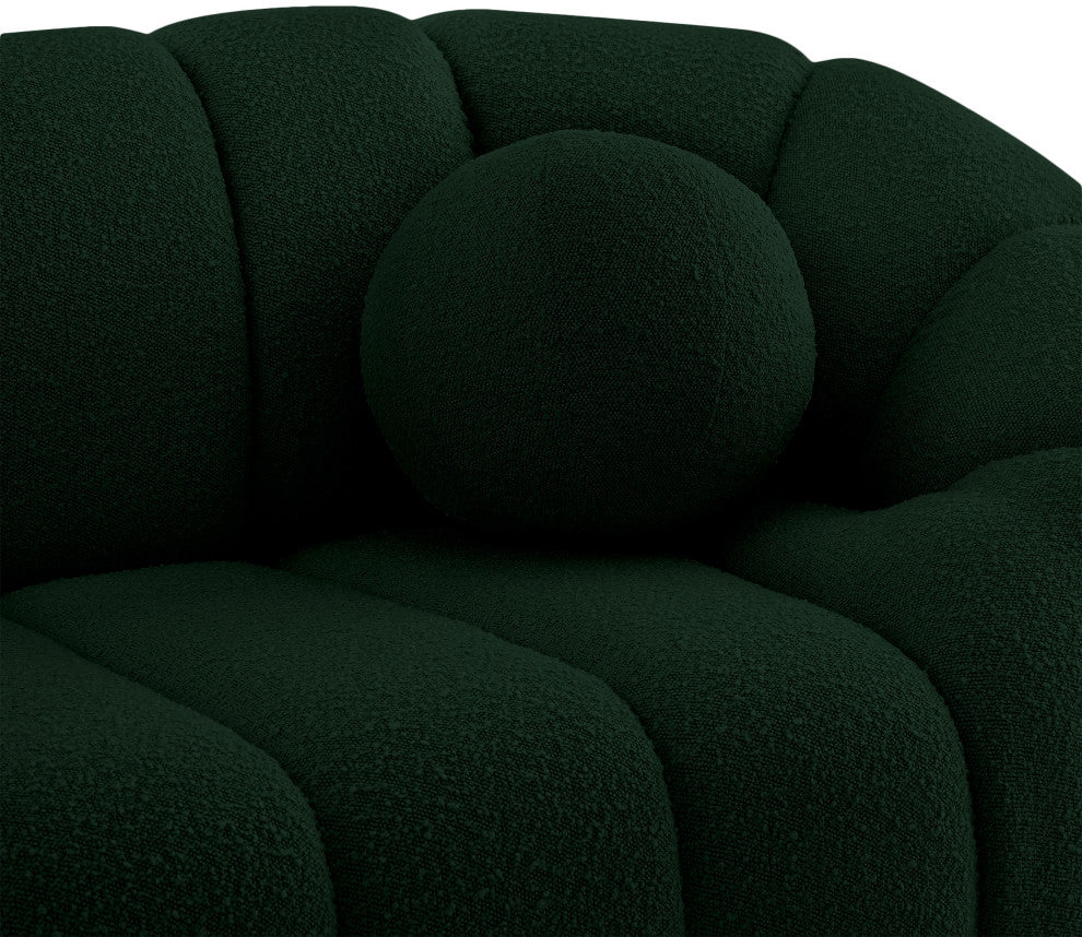 Elijah Boucle Fabric Upholstered Loveseat, Green