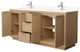 Maroni 72" Light Straw Double Vanity, White Quartz Top, 1-Hole, Nickel Trim