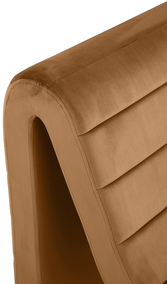Ivy Upholstered Accent Chair, Saddle, Velvet