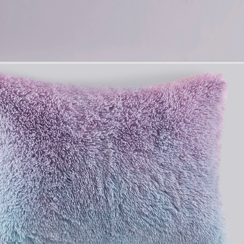 Mi Zone Primrose Ombre Shaggy Faux Fur Comforter Set, Purple Multi