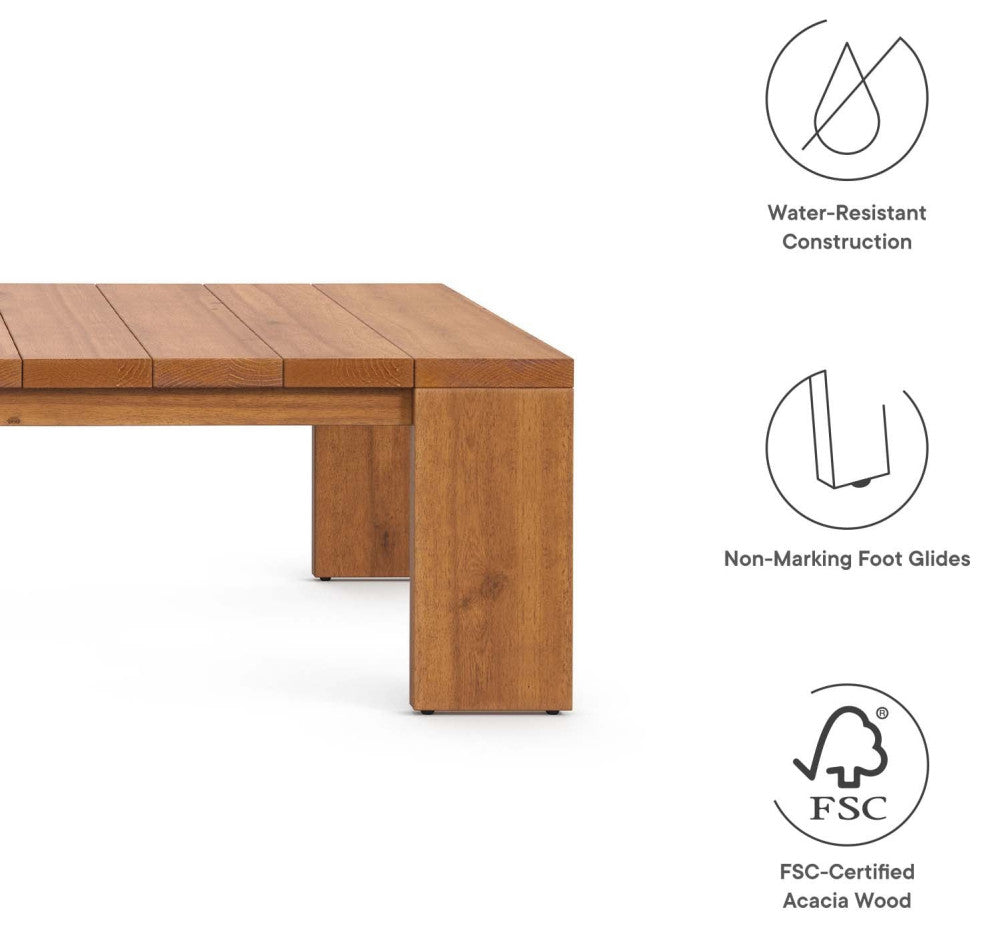 Brentwood Outdoor Patio Acacia Wood Coffee Table