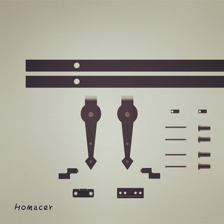 Mini Sliding Barn Door Hardware Kit, Arrow Design, 54", Single
