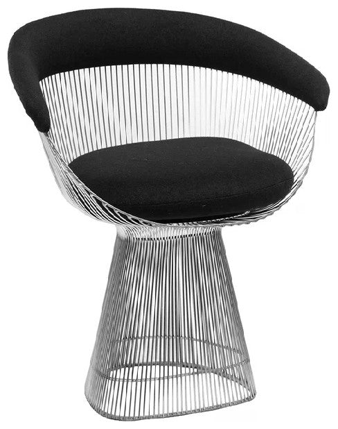 Planter Dining Chair (set of 4 ), Chrome/Black