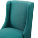 Counter Stool Chair, Set of 2, Fabric, Wood, Teal Blue, Modern, Bar Pub Bistro