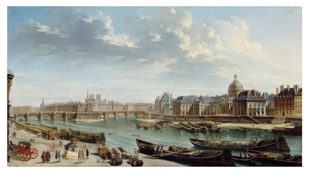 "A View of Paris with the Ile de la Cite" Paper Art, 46"x26"