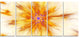Shining Yellow Exotic Fractal Flower, Floral Canvas Art Print, 60"x28", 5 Panels