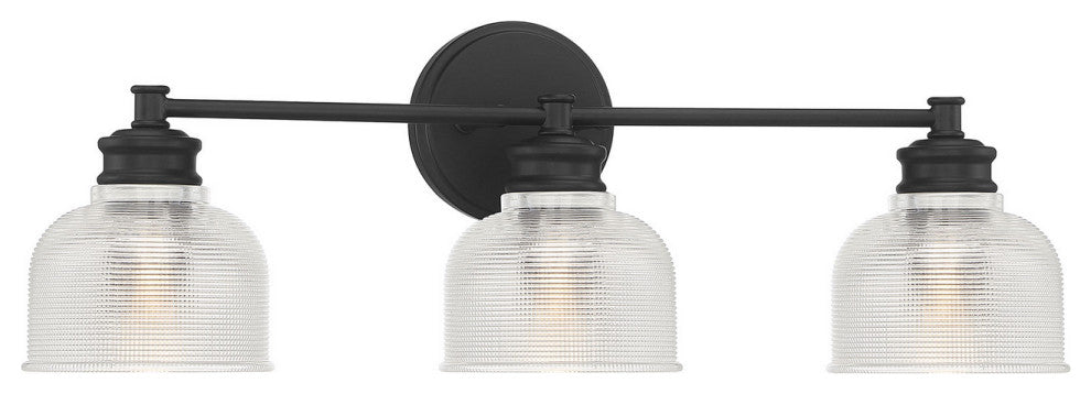 3-Light Bathroom Vanity Light, Matte Black