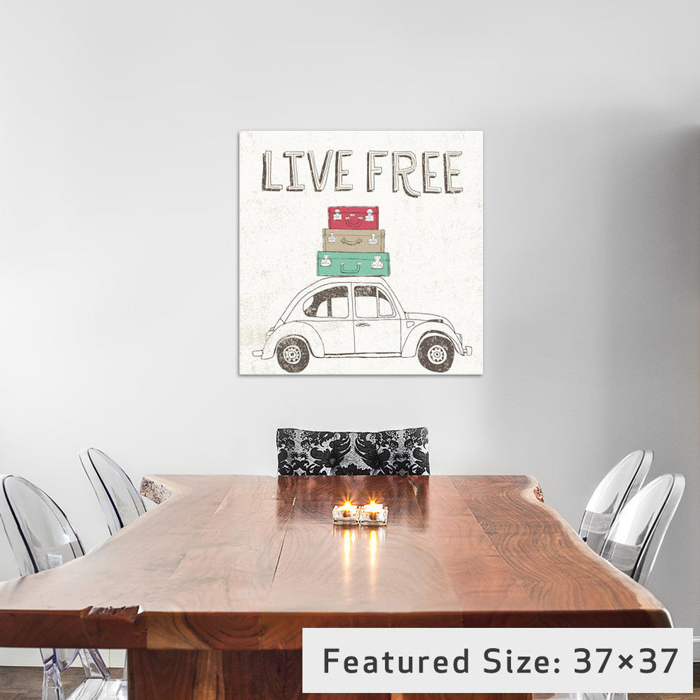 "Road Trip Beetle Luggage" by Oliver Towne, 26x26x1.5