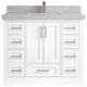Boston 42 Single Sink Bath Vanity in White 2" Pearl Gray
