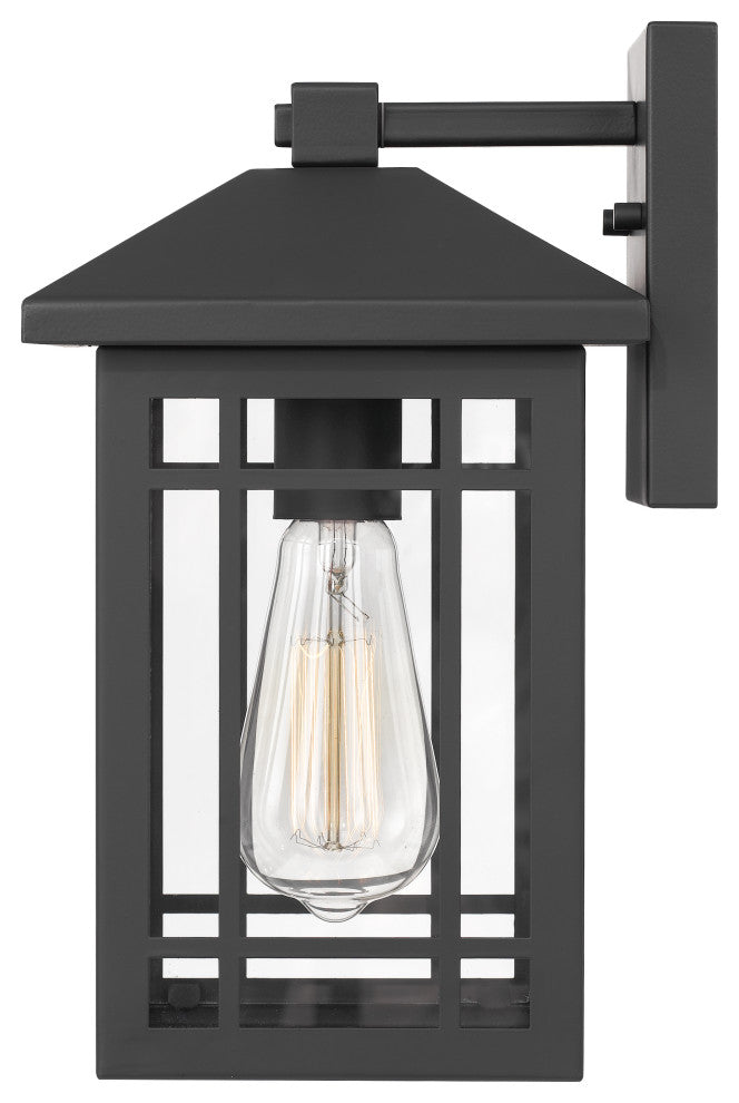 Timberlake 12" 1-Light Matte Black Painted Outdoor Wall Sconce Lamp