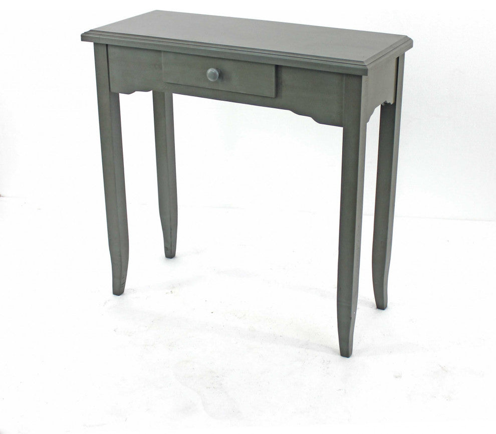 HomeRoots 12" x 30" x 30" Gray, 1 Drawer, Minimalist - Console Table