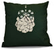 Jingle Bells Pillow, Dark Green, 16"x16"