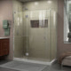 Unidoor-X Shower Enclosure, Left-Wall Bracket, Chrome, 57"x34.38"