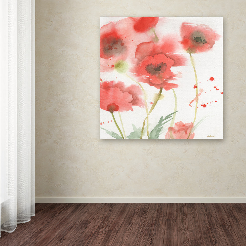 Sheila Golden 'Awakening Poppies' Canvas Art, 14"x14"