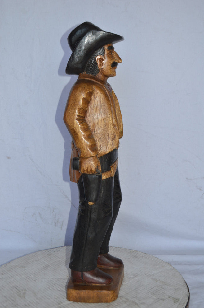 Sheriff Made of Wood Statue - Size: 6"L x 9"W x 30"H.