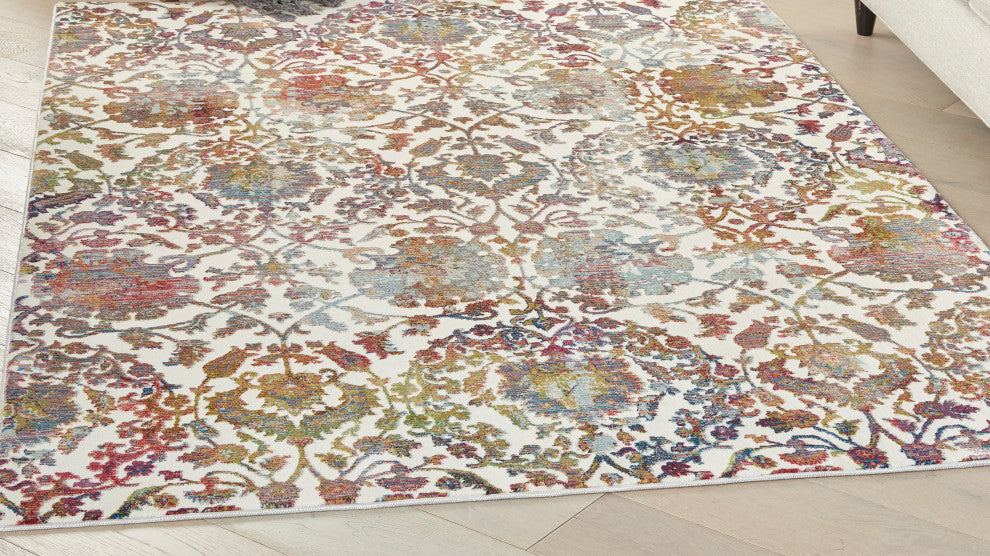 Nourison Ankara Global 4' x 6' White/Multi Vintage Indoor Area Rug