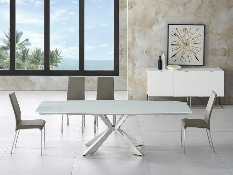 Loto Set of 2 Dining Chair, Top Grain Leather, Taupe