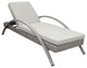 Aloha Adjustable Patio Outdoor Chaise Lounge Chair, Grey Wicker and Cushions