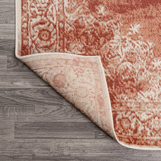 Rosalia Cottage Medallion Area Rug, Peach/Ivory, 4x6