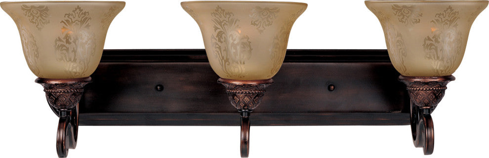 Maxim 11232 Symphony 26"W Bath Light - Oil Rubbed Bronze / Screen Amber Glass