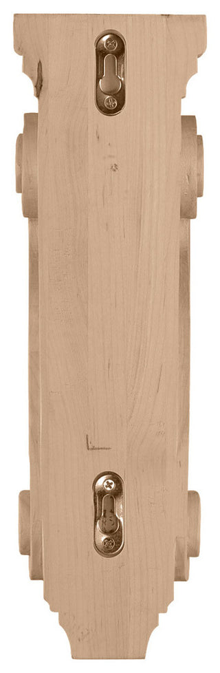 3 7/8"W x 8"D x 13"H Boston Traditional Scroll Corbel, Red Oak