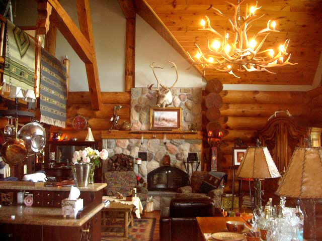 Reproduction Antler Elk Inverted Chandelier Light, RL-15