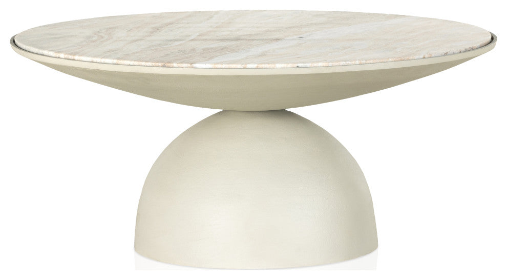 Corbett Coffee Table-Textured Matte Wht