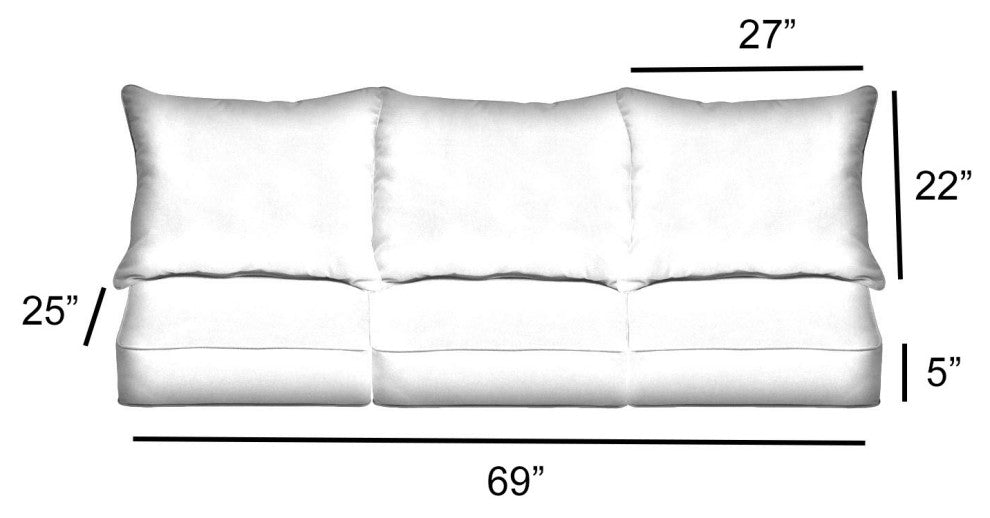 Sorra Home Pensacola Multi Deep Seating Pillow and Cushion Set 25"x23"x5"