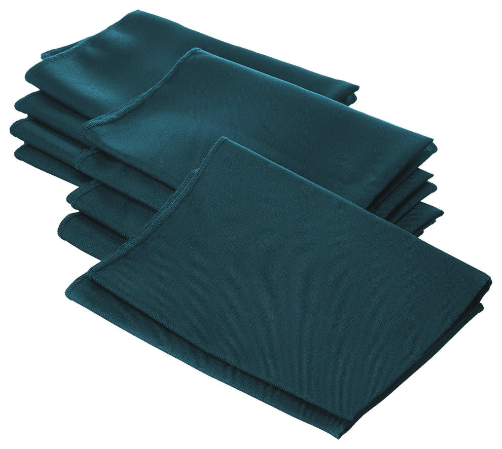 LA Linen Pack-10 Polyester Poplin Napkin 18 by 18", Dark Teal