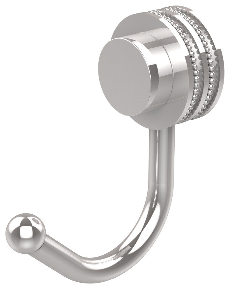 Venus Robe Hook With Dotted Accents, Polished Chrome