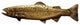 New Long Trout Left Face Cabinet Pull, Antique Brass
