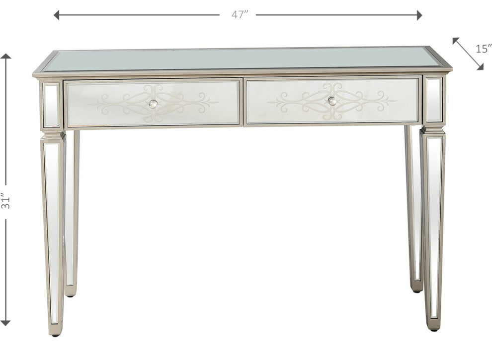 Antiqued Etch Console Table