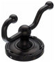 Bath Double Hook - Oil Rubbed Bronze - Ribbon Back Plate, TKED2ORBE