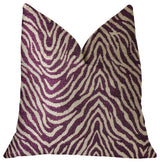 Oasis Waves Purple and Beige Luxury Throw Pillow, 20"x20"