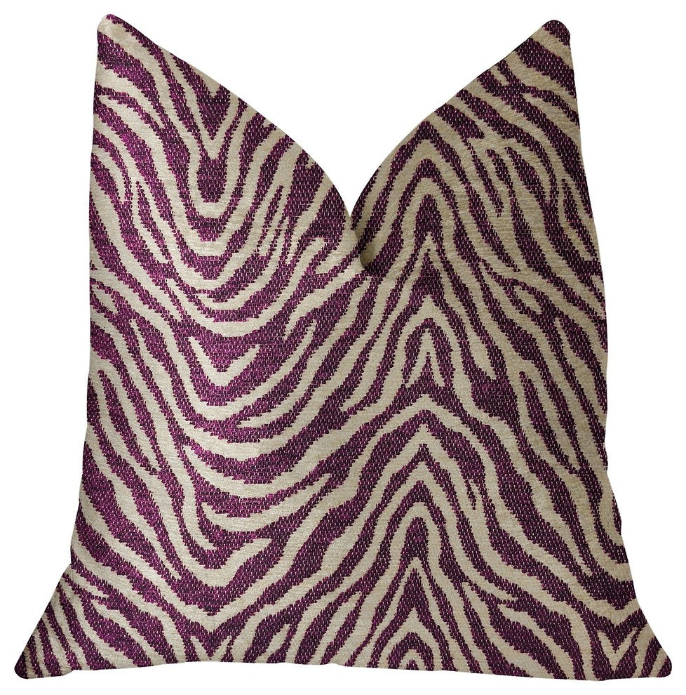 Oasis Waves Purple and Beige Luxury Throw Pillow, 20"x20"