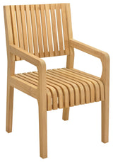 9-Piece Outdoor Patio Teak Dining Set: 72" Round Table, 8 Maldives Arm Chairs