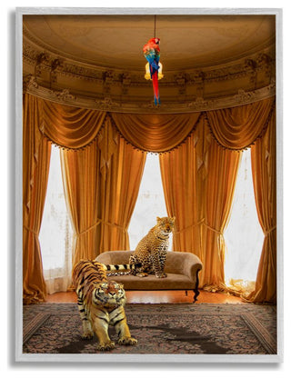 Jungle Animals Relaxing in Classical Architectural Interior,1pc, each 16 x 20