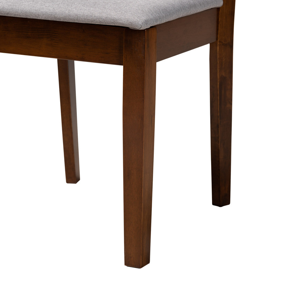 Marsala Modern Collection, Gray/Walnut Brown, 6-Piece Dining Set